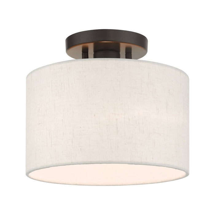 Livex Lighting 49808-92 One Light Semi Flush Mount, English Bronze