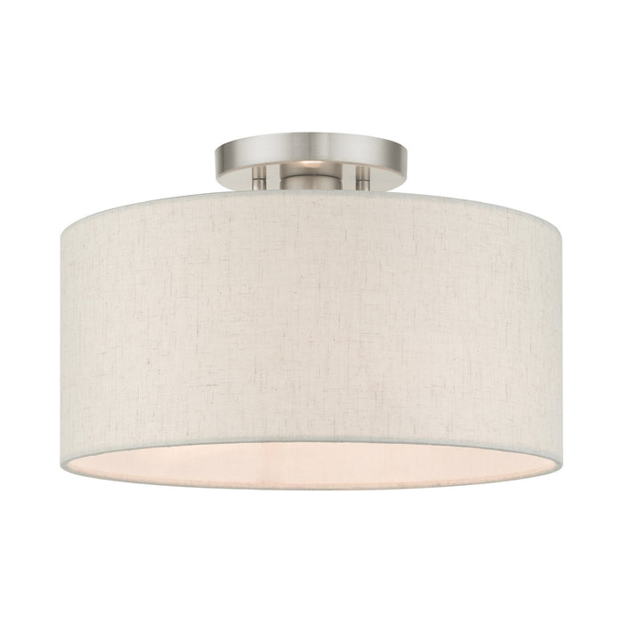Livex Lighting 49809-91 One Light Semi Flush Mount, Brushed Nickel