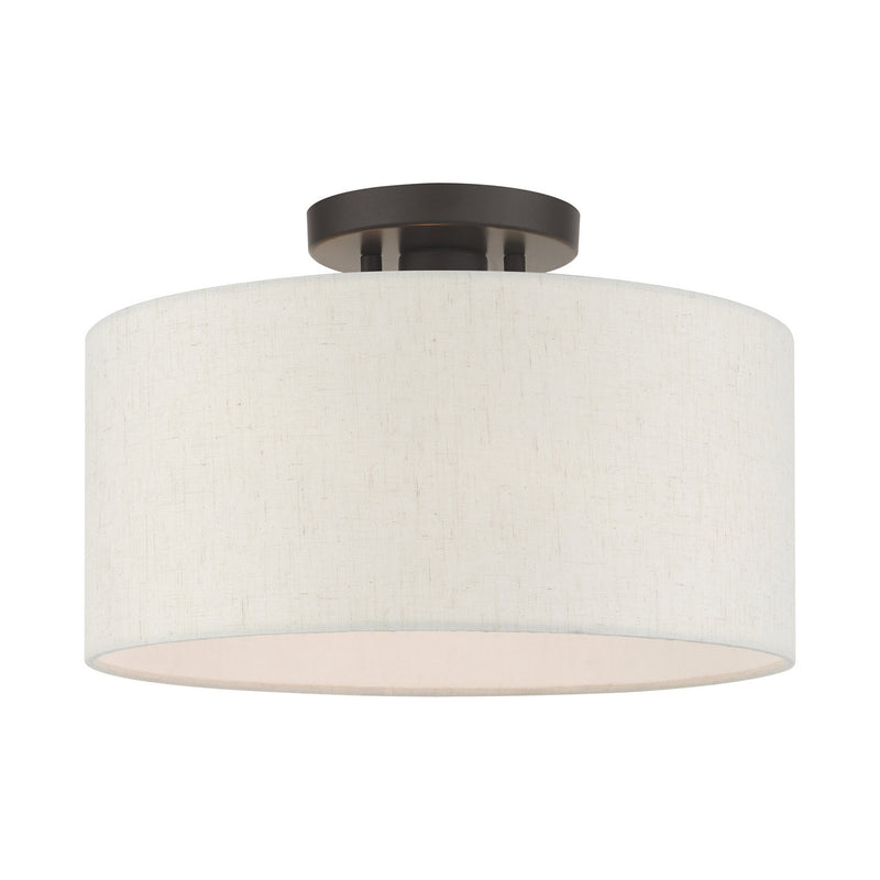 Livex Lighting 49809-92 One Light Semi Flush Mount, English Bronze