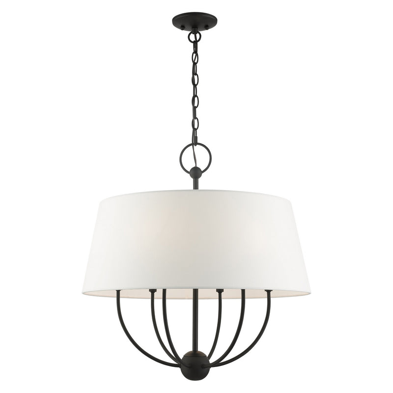 Livex Lighting 49846-04 Six Light Chandelier, Black