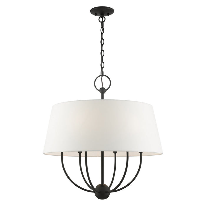 Livex Lighting 49846-04 Six Light Chandelier, Black