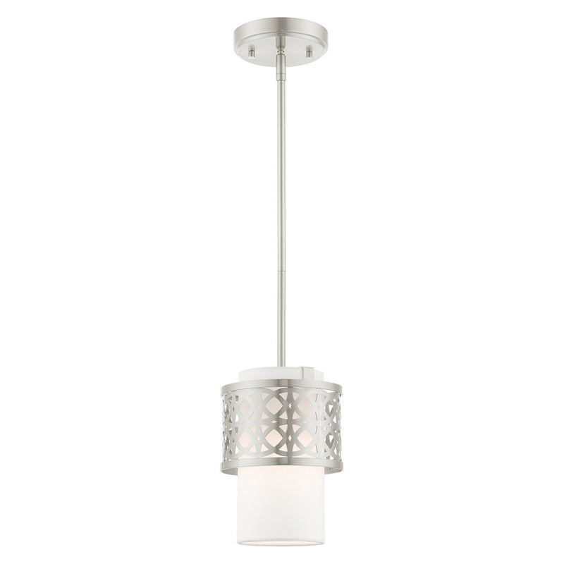 Livex Lighting 49861-91 One Light Mini Pendant, Brushed Nickel