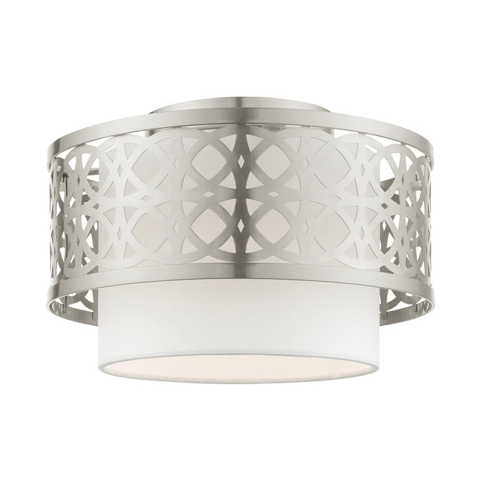 Livex Lighting 49862-91 One Light Semi Flush Mount, Brushed Nickel