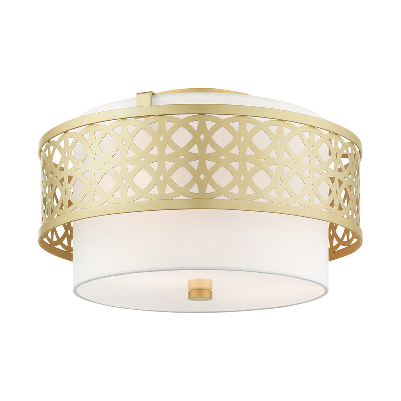 Livex Lighting 49863-33 Three Light Semi Flush Mount, Soft Gold