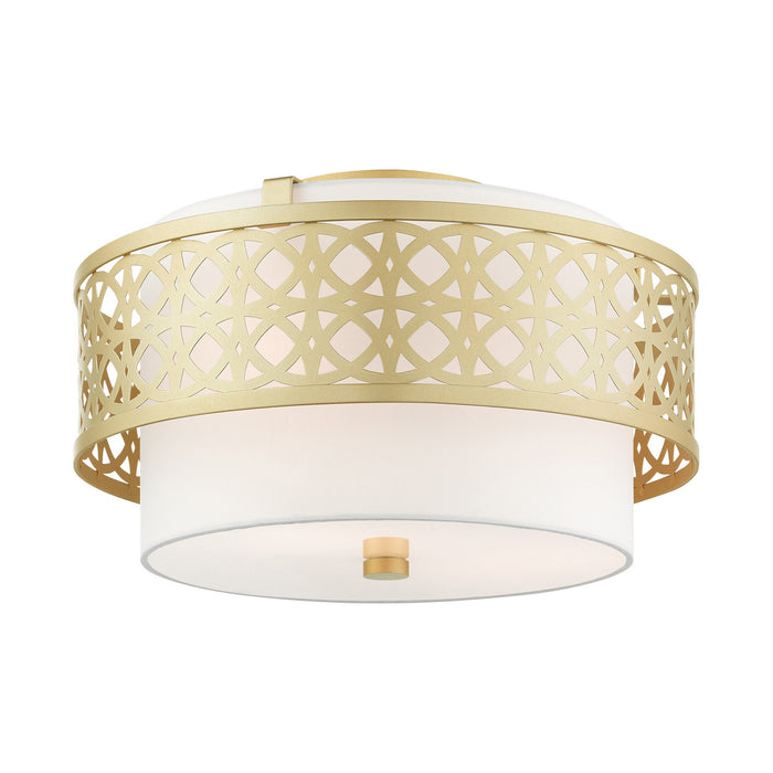 Livex Lighting 49863-33 Three Light Semi Flush Mount, Soft Gold