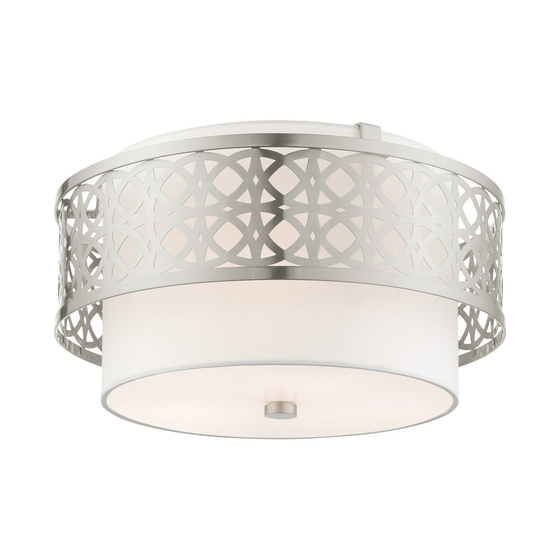 Livex Lighting 49863-91 Three Light Semi Flush Mount, Brushed Nickel