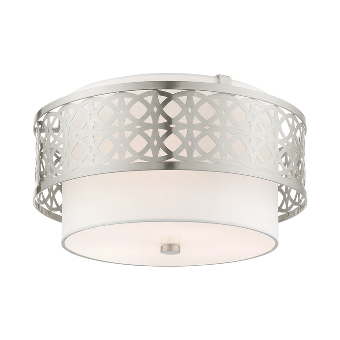 Livex Lighting 49863-91 Three Light Semi Flush Mount, Brushed Nickel
