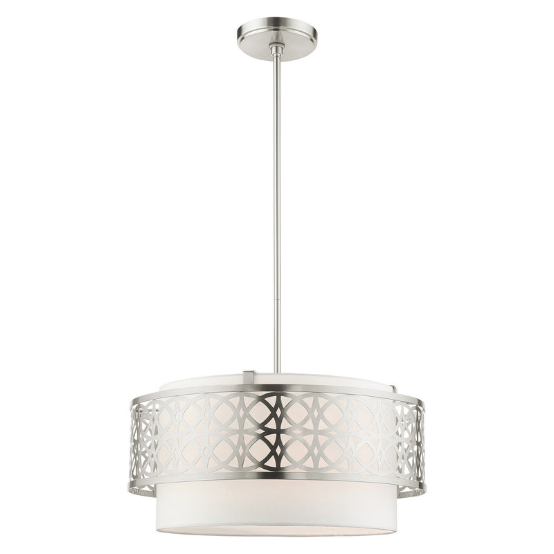 Livex Lighting 49865-91 Four Light Chandelier, Brushed Nickel