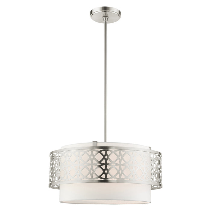 Livex Lighting 49865-91 Four Light Chandelier, Brushed Nickel