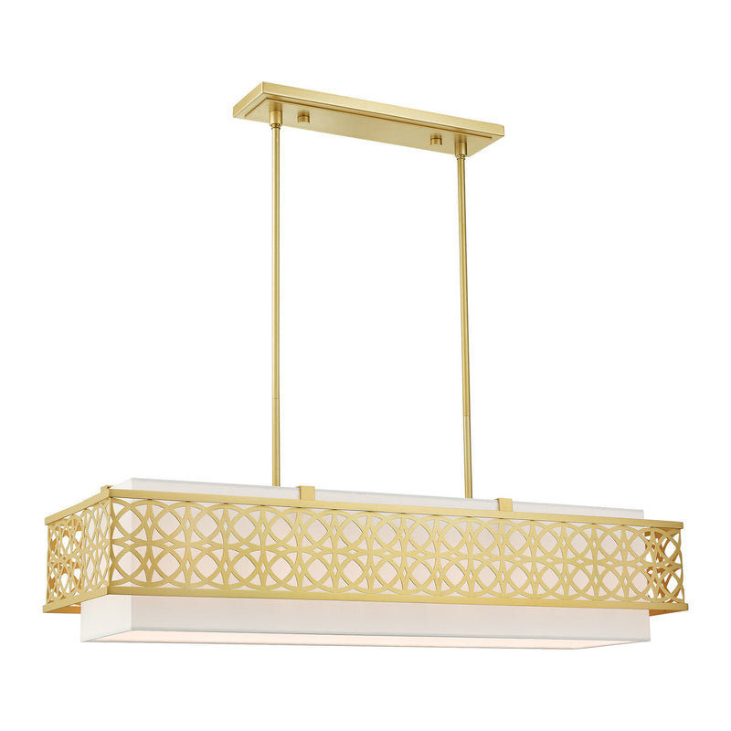 Livex Lighting 49868-33 Six Light Linear Chandelier, Soft Gold