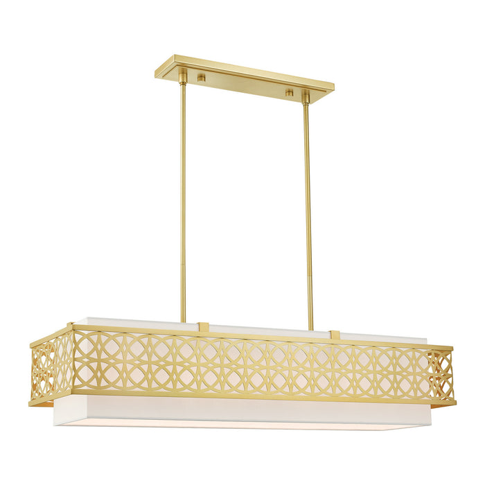 Livex Lighting 49868-33 Six Light Linear Chandelier, Soft Gold