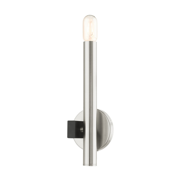 Livex Lighting 49991-91 One Light Wall Sconce, Brushed Nickel w/ Blacks