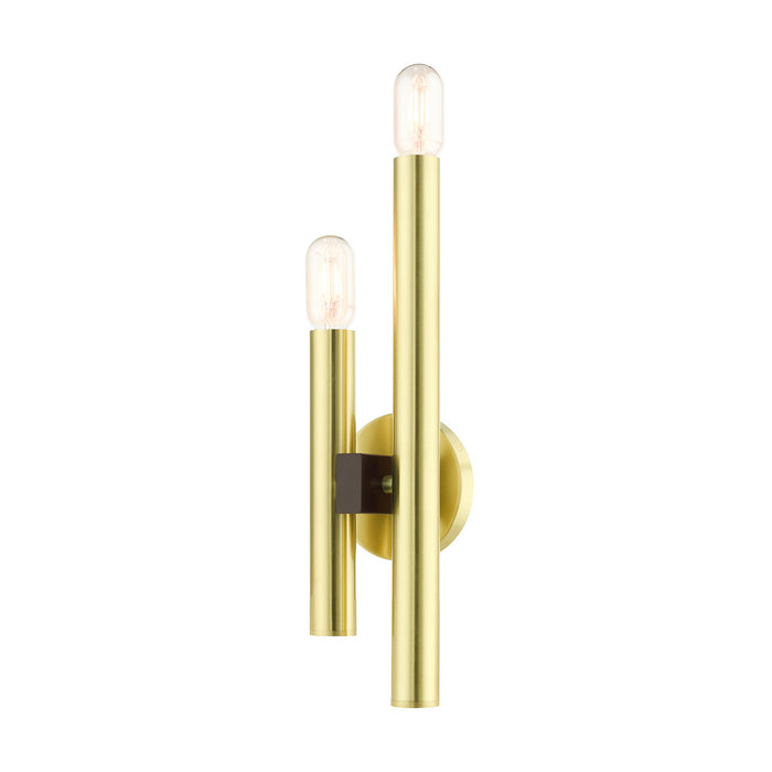 Livex Lighting 49992-12 Two Light Wall Sconce, Satin Brass w/ Bronzes
