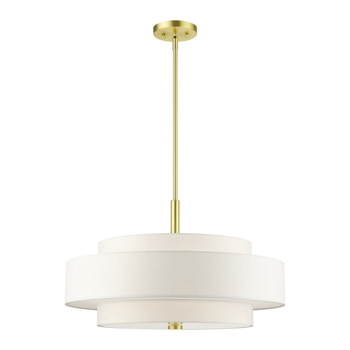 Livex Lighting 50875-12 Five Light Chandelier, Satin Brass