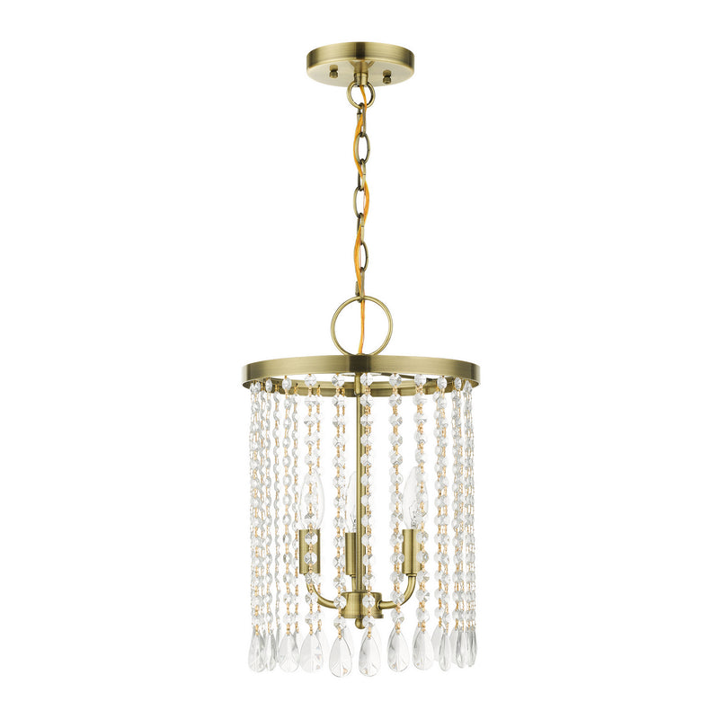 Livex Lighting 51060-01 Three Light Chandelier, Antique Brass