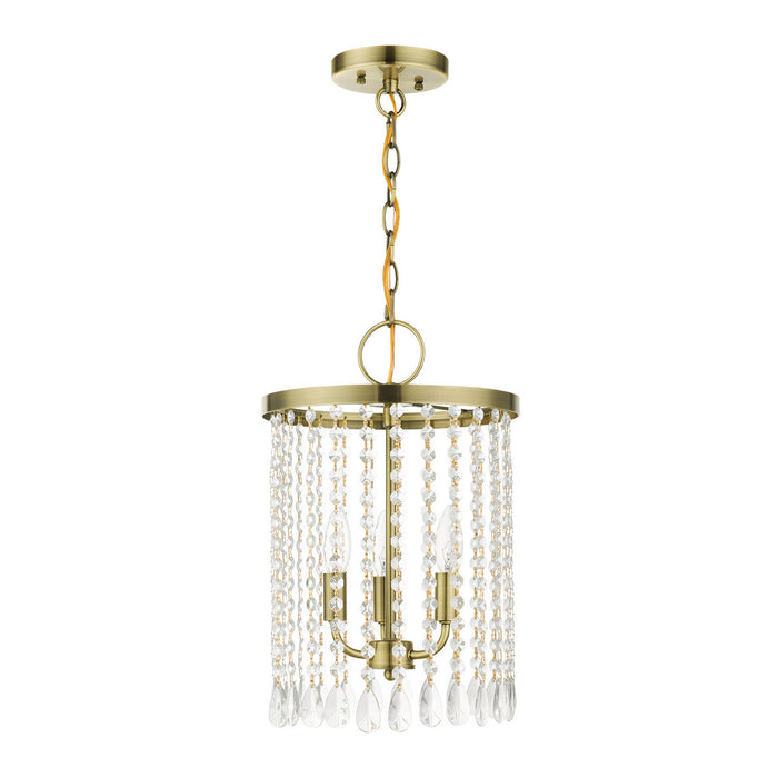 Livex Lighting 51060-01 Three Light Chandelier, Antique Brass