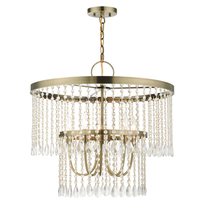 Livex Lighting 51065-01 Five Light Chandelier, Antique Brass