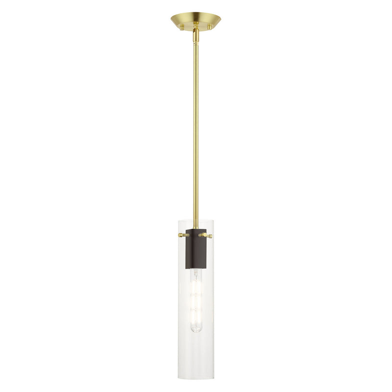 Livex Lighting 51160-12 One Light Pendant, Satin Brass & Bronze
