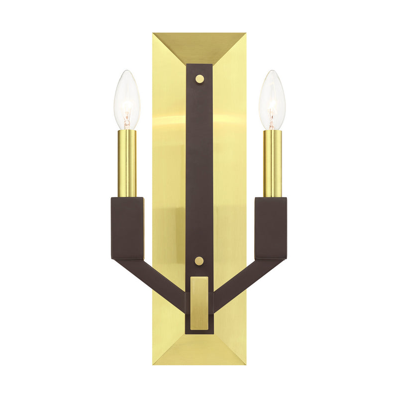 Livex Lighting 51162-12 Two Light Wall Sconce, Satin Brass and Bronze