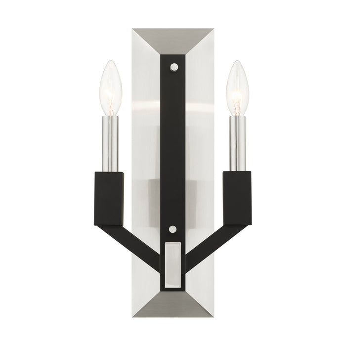 Livex Lighting 51162-91 Two Light Wall Sconce, Brushed Nickel & Black