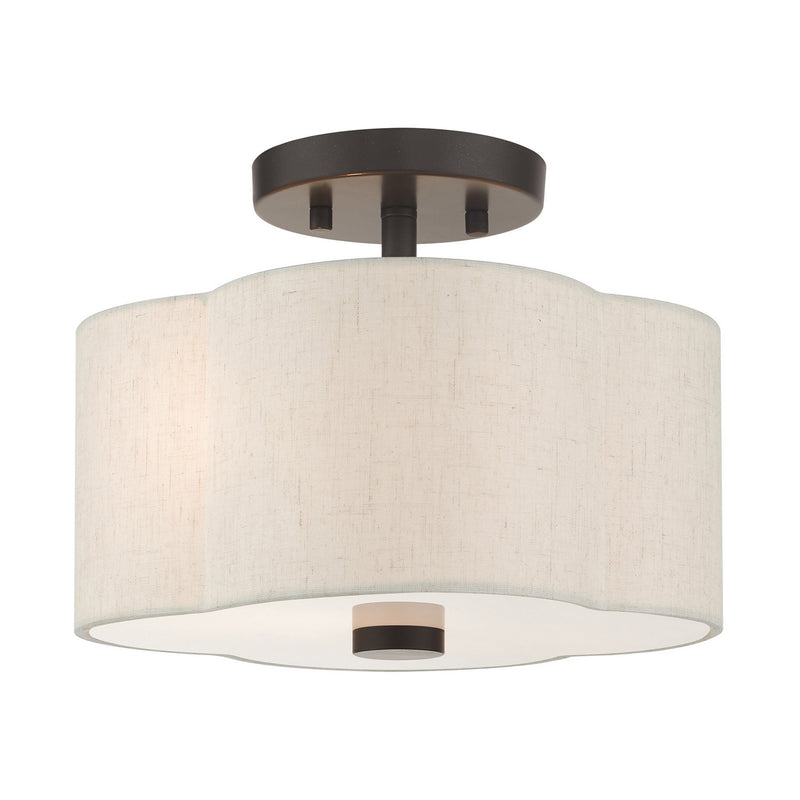 Livex Lighting 58061-92 Two Light Semi Flush Mount, English Bronze
