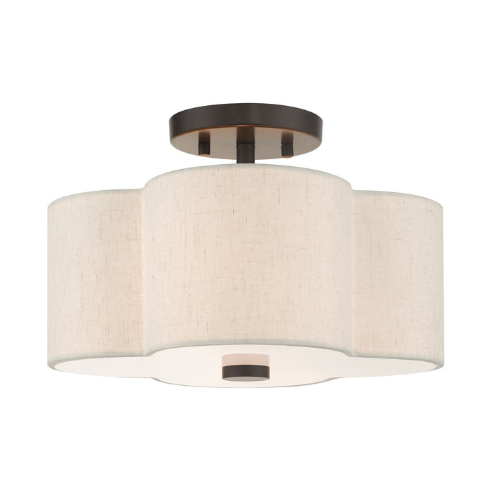 Livex Lighting 58062-92 Two Light Semi Flush Mount, English Bronze