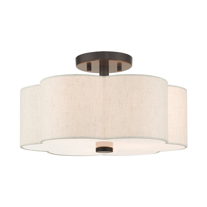 Livex Lighting 58063-92 Three Light Semi Flush Mount, English Bronze