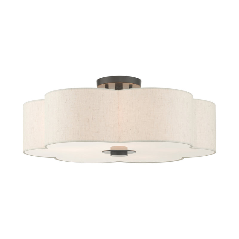 Livex Lighting 58068-92 Five Light Semi Flush Mount, English Bronze
