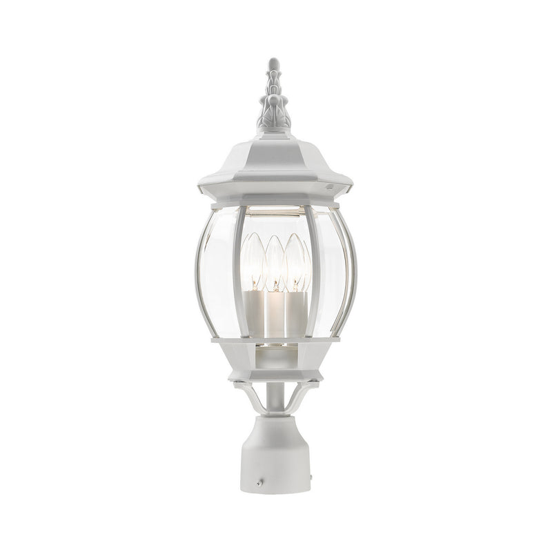 Livex Lighting 7526-13 Three Light Outdoor Post Top Lantern, Textured White