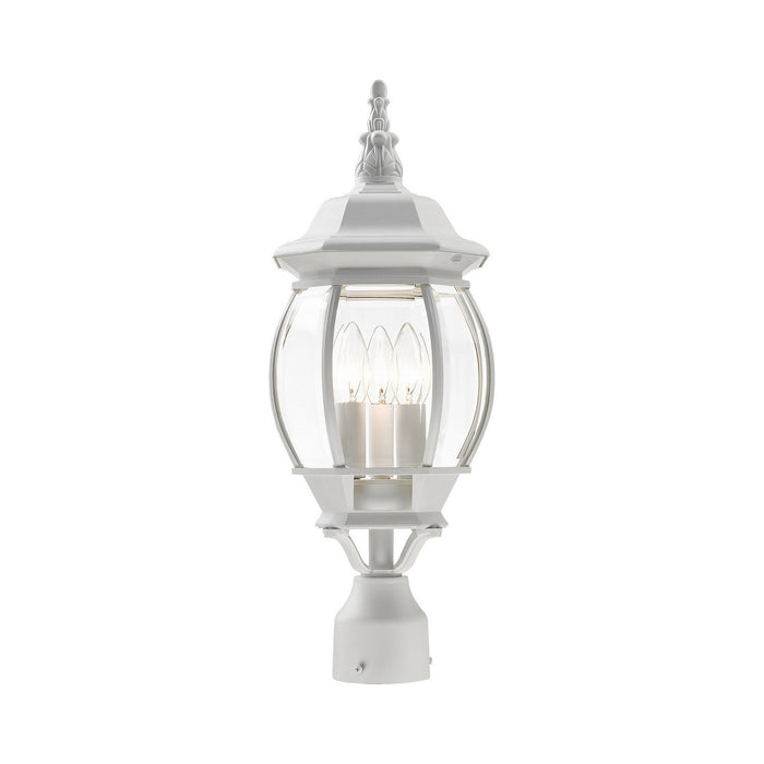 Livex Lighting 7526-13 Three Light Outdoor Post Top Lantern, Textured White