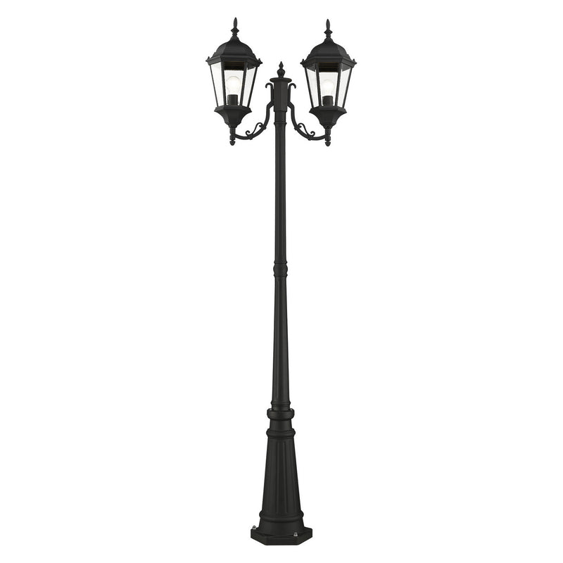 Livex Lighting 7554-14 Two Light Outdoor Post Mount, Textured Black