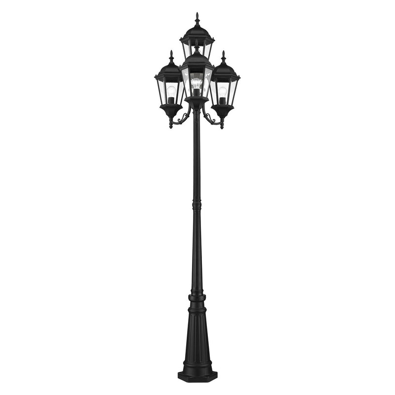 Livex Lighting 7557-14 Four Light Outdoor Post Mount, Textured Black