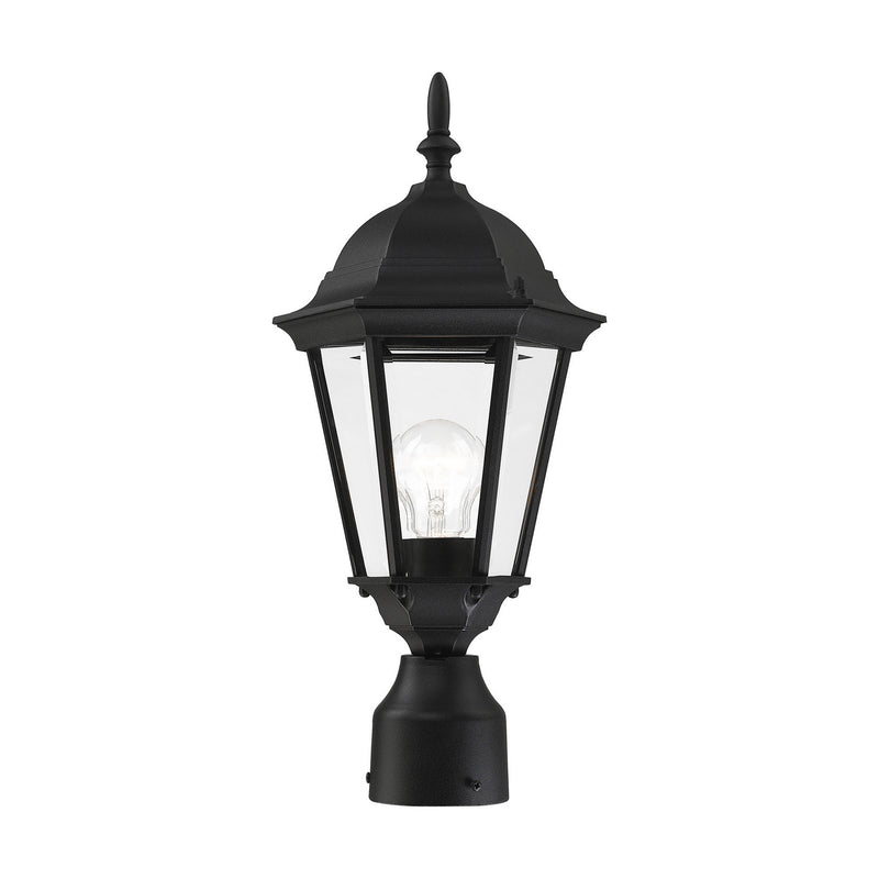 Livex Lighting 7558-14 One Light Outdoor Post Top Lantern, Textured Black