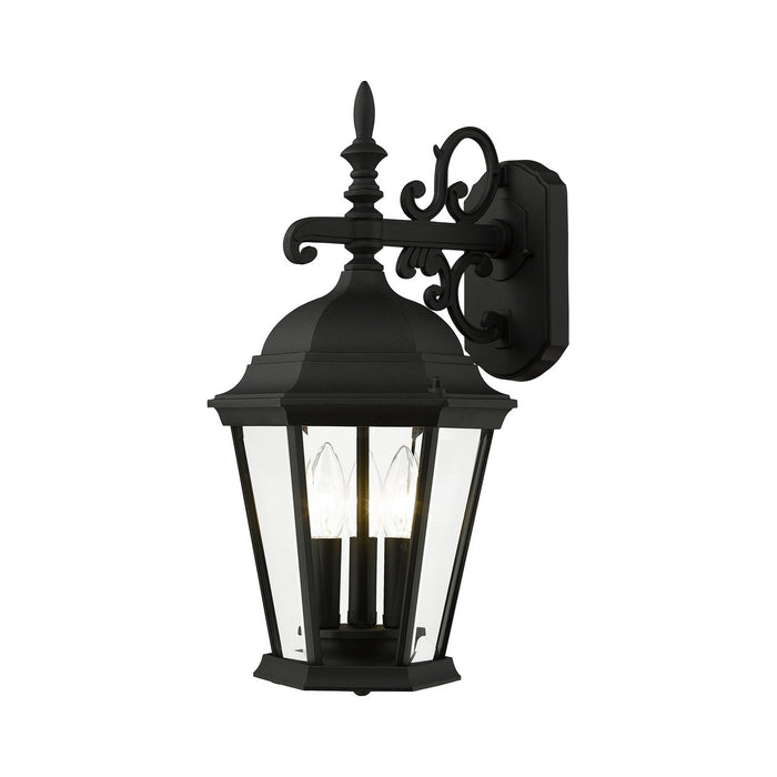 Livex Lighting 7560-14 Three Light Outdoor Wall Lantern, Textured Black