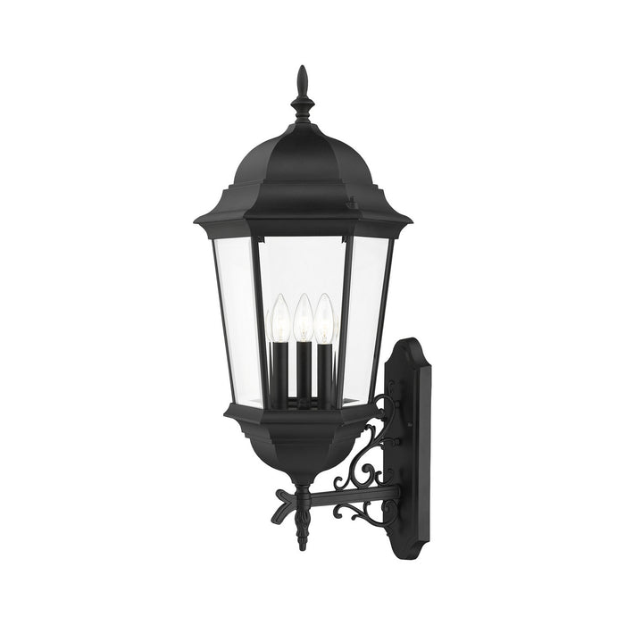 Livex Lighting 7566-14 Three Light Outdoor Wall Lantern, Textured Black
