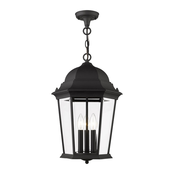 Livex Lighting 7569-14 Three Light Outdoor Pendant, Textured Black