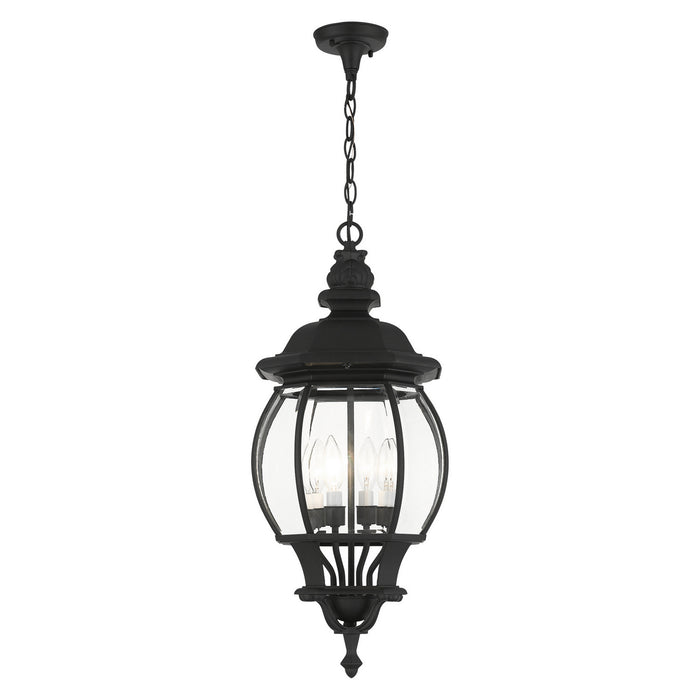 Livex Lighting 7705-14 Four Light Outdoor Pendant, Textured Black
