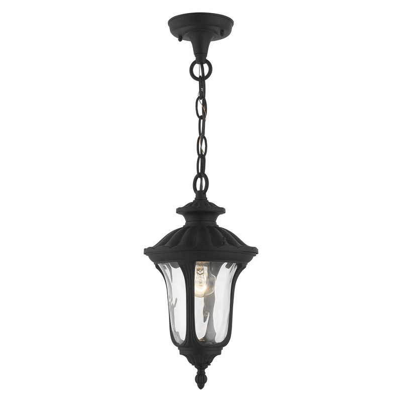 Livex Lighting 7849-14 One Light Outdoor Pendant, Textured Black