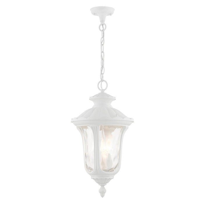 Livex Lighting 7858-13 Three Light Outdoor Pendant, Textured White
