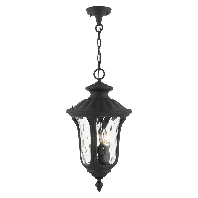 Livex Lighting 7858-14 Three Light Outdoor Pendant, Textured Black