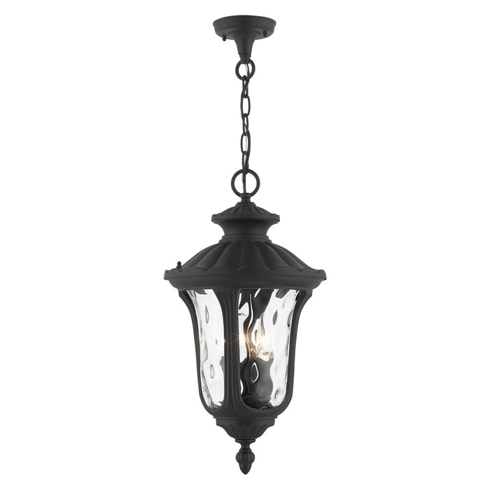 Livex Lighting 7858-14 Three Light Outdoor Pendant, Textured Black