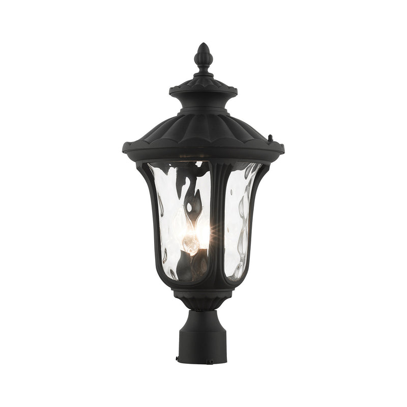 Livex Lighting 7859-14 Three Light Outdoor Post Top Lantern, Textured Black