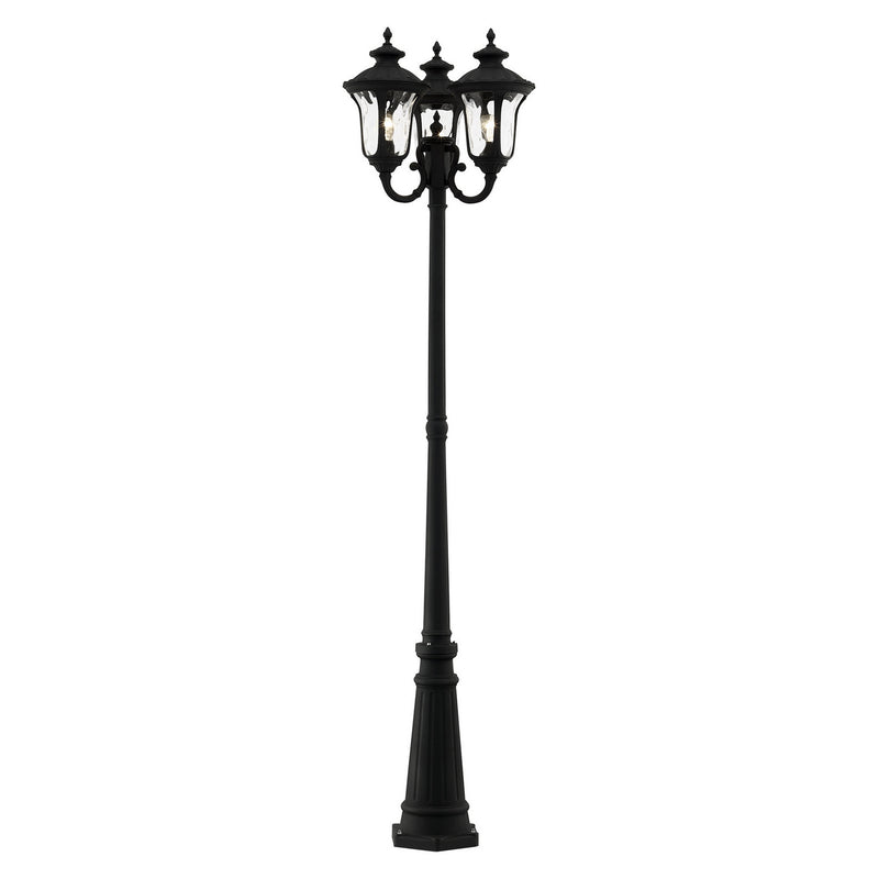 Livex Lighting 7866-14 Three Light Outdoor Post Mount, Textured Black