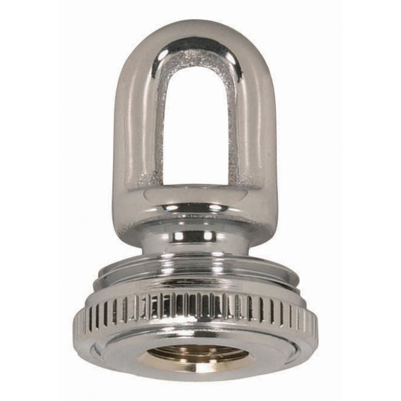 Satco 90-2300 1/4 Ip Matching Screw Collar Loop With Ring, Polished Chrome
