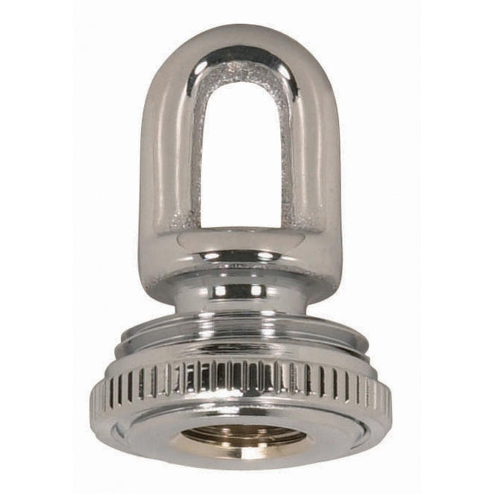 Satco 90-2300 1/4 Ip Matching Screw Collar Loop With Ring, Polished Chrome