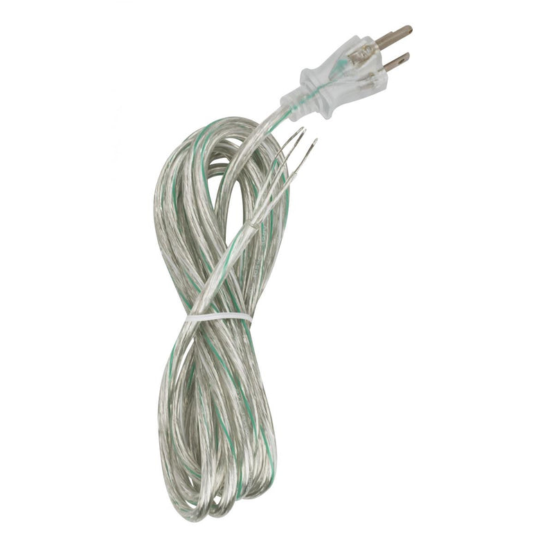 Satco 90-2312 10'Cord Set, Clear Silver