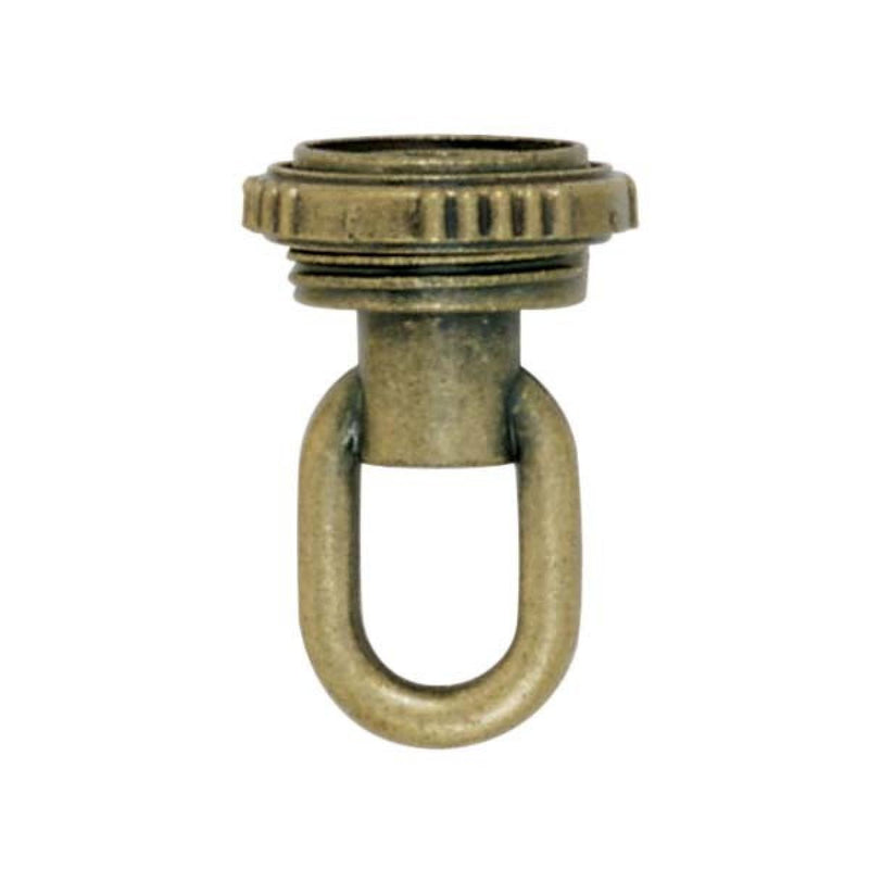 Satco 90-2352 Screw Collar Loop With Ring, Antique Brass