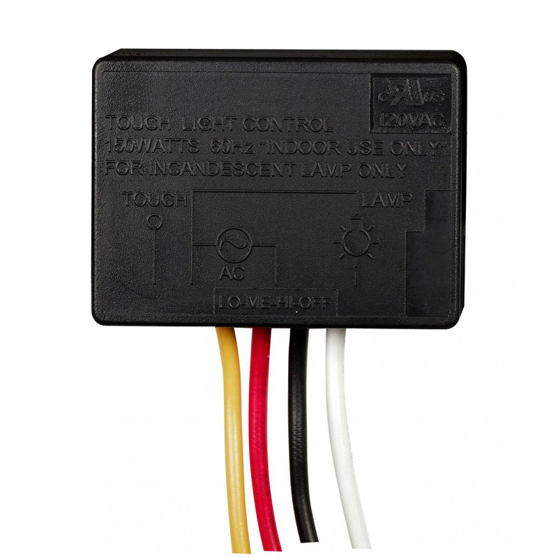 Satco 90-2428 Low-Med-Hi-Off Touch Switch Plastic Outer Shell, Black