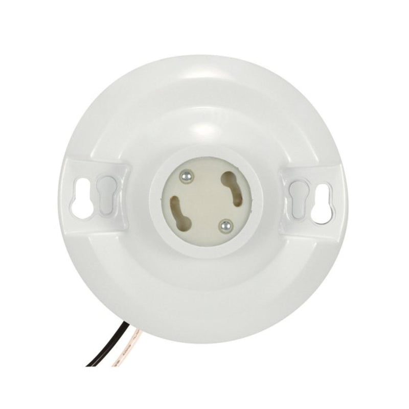 Satco 90-2469 Phenolic Ceiling Receptacle, White
