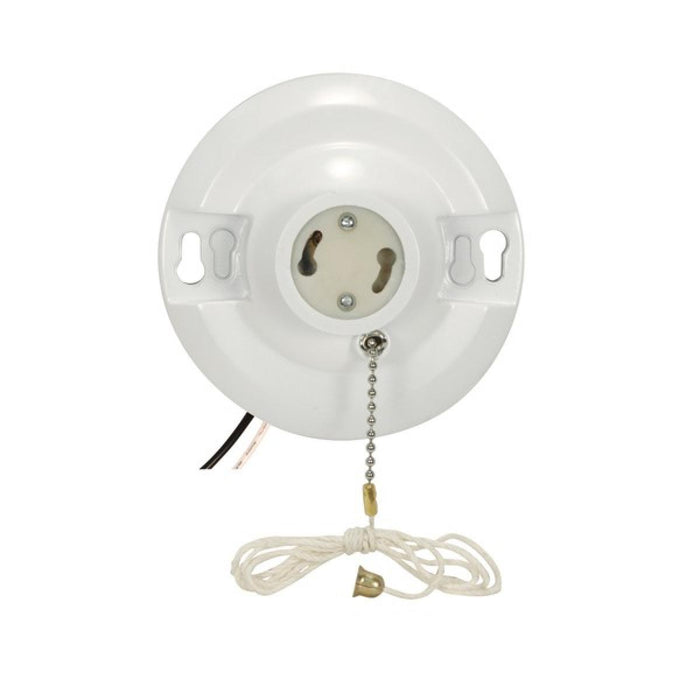 Satco 90-2470 On-Off Pull Chain Ceiling Receptacle, Brass